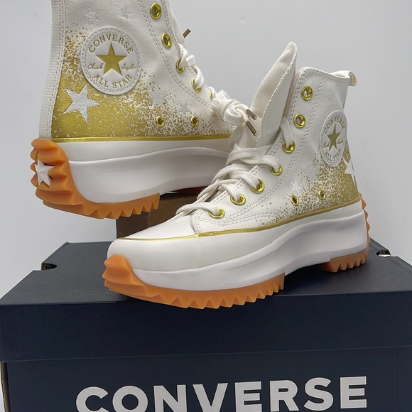 Converse WMNS RUN STAR HIKE HI VINTAGE WHITE/VINTAGE WHITE A12900C Platforms Sne - Picture 2 of 16